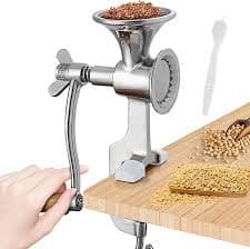 Premium Stainless Steel Hand-Crank Flour Mill with Ceramic Burrs
