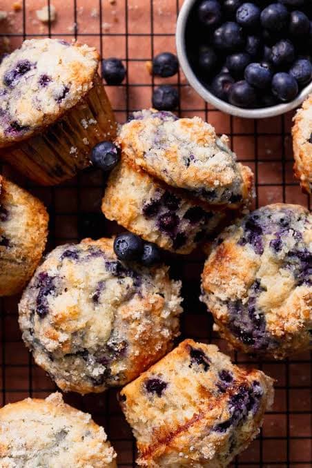 Jumbo Wild Blueberry Muffins with Coarse Sugar Top (Pack of 4)