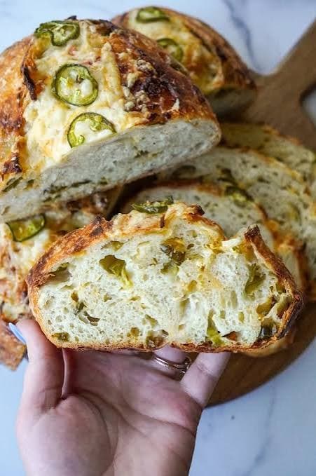 Roasted Jalapeño & Sharp Cheddar Sourdough Loaf (1.5 lb Boule)