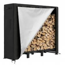4ft Heavy-Duty Steel Firewood Rack with Waterproof Cover